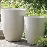Wyld and Coco Off White Plant Pot Set 2 Indoor Outdoor Polyresin Planters