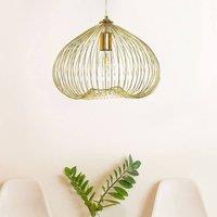 Wyld and Coco Gold 1-Light Pendant - Industrial Iron Cage Lighting