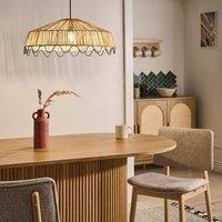 Wyld and Coco Handwoven Raffia Rattan Pendant Lamp Natural Boho Ceiling Light