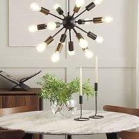 Wyld and Coco 115cm Industrial Pendant Lamp Black Iron 15-Light