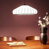 Wyld and Coco White Pleated Nylon Pendant Lamp with Black Trim