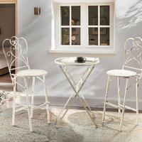 Wyld and Coco Provencal Beige Iron Round Bar Table for 2