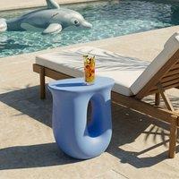 Wyld and Coco Sculptural Accent Side Table Blue 42 x 28 cm