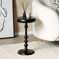 Wyld and Coco Black 30cm Round Aluminium Side Table
