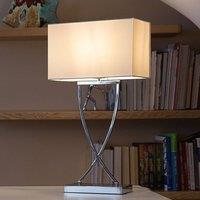 Wyld and Coco Chrome Helix Table Lamp with White Rectangular Shade 62cm