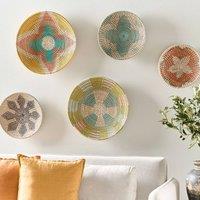 Wyld and Coco Seagrass Wall Plates Set of 5 Handwoven Multicolour