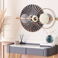 Wyld and Coco Geometric Black Gold Iron Wall Sculpture Modern Glam