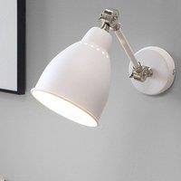 Wyld and Coco Two-Arm Adjustable White Metal Wall Lamps Set