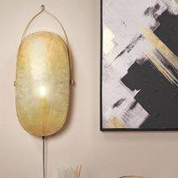 Wyld and Coco Brass Oval Wall Lamp - Rustic Iron Frame in Bronze