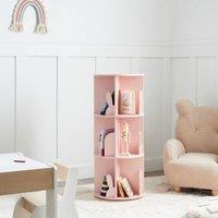 Wyld and Coco 3-Tier Rotating Bookshelf Pastel Pink - Bunny Motif