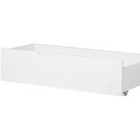 Wyld and Coco Set of 2 Under-Bed Storage Drawers Solid Pine White with Wheels