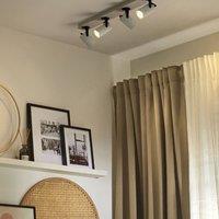 Wyld and Coco 4-Light Adjustable Ceiling Lamp White Metal Industrial-Modern