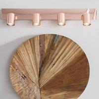 Wyld and Coco Four Light Copper Ceiling Track Lamp Adjustable Industrial