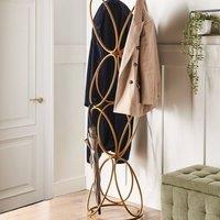 Wyld and Coco Gold Metal Coat Stand 160cm - Freestanding Industrial Jacket Rack
