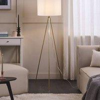 Wyld and Coco Home Gold Tripod Floor Lamp 148 cm White Drum Shade