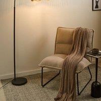 Wyld and Coco Haven Lights Natural Handmade Paper Shade Floor Lamp with Metal Base