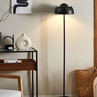 Wyld and Coco Black Steel Floor Lamp Round Base Dome Shade Industrial Ambient