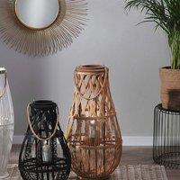 Wyld and Coco Lantern Light Bamboo and Glass Candle Holder 77cm in Brown
