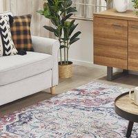 Wyld and Coco Handwoven Distressed Oriental Rug Multicolour Polyester Cotton | Size: 140 cm x 200 cm