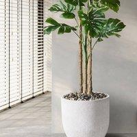 Wyld and Coco White Fibre Clay Round Plant Pot 46 x 46 x 46 cm Weather-Resistant