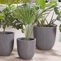 Wyld and Coco Grey Polyresin Tall Planter 48 x 44 cm