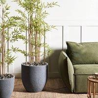 Wyld and Coco Grey Fibre Clay Round Planter 46cm Weather Resistant