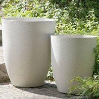 Wyld and Coco Off-White Stone-Effect Fibre Clay Plant Pot 43cm in White