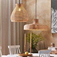 Wyld and Coco Rattan Pendant Lamp - Hand-Woven Wicker Shade Natural Brown