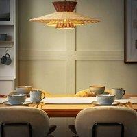 Wyld and Coco Rattan Pendant Lamp Natural Brown Beige Boho Style