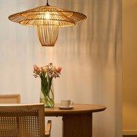 Wyld and Coco Natural Rattan Pendant Lamp with Iron Frame