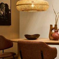Wyld and Coco Pendant Lamp - Handwoven Natural Bamboo Shade Boho Round Pendant Light