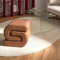 Wyld and Coco S-Shape Pouffe Golden Brown Velvet