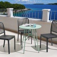 Wyld and Coco 64cm Round Iron Garden Table Light Green