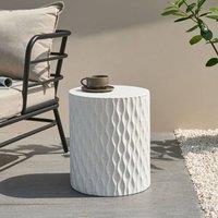 Wyld and Coco Accent Terrazzo Outdoor Round Side Table 37cm White