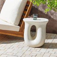 Wyld and Coco Off-White Terrazzo Effect Accent Side Table 42 x 28 cm in White