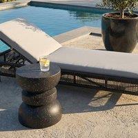 Wyld and Coco Black Terrazzo Hourglass Side Table 37 cm
