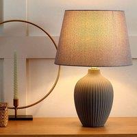 Wyld and Coco Grey Ceramic Table Lamp 52 cm with Empire Shade Retro