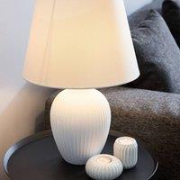 Wyld and Coco Ceramic Table Lamp 52cm White Empire Shade Retro Bedside
