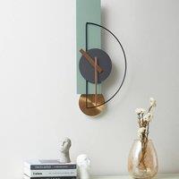 Wyld and Coco Light Green Metal Wall Clock 31 x 63 cm Minimalist No Numbers