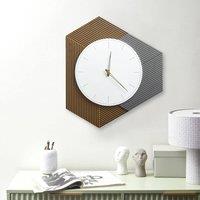 Wyld and Coco Wall Clock White Grey Orange 52 x 60 cm No Numbers