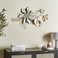 Wyld and Coco Gilded Aura Gold Iron Handmade Wall Art - Modern Flower Decoration