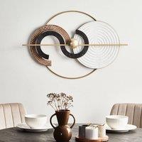Wyld and Coco Multicolour Iron Wall Hanging - Modern Accent with Gold Highlights
