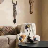 Wyld and Coco Zuri Zebra Mango Wood Wall Decor - Handmade Boho Zebra Mural in Black