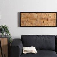 Wyld and Coco Reclaimed Teak Wall Decor 40 x 100 cm Rectangular Rustic in Brown