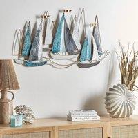 Wyld and Coco Blue and Gold Handmade Iron Wall Art