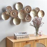 Wyld and Coco Handmade Iron Wall Art 98 x 45 cm - Gold and Copper Modern Industrial