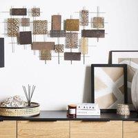 Wyld and Coco Geometric Gold Metal Wall Art Silver Backing 900 x 500 mm