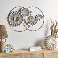 Wyld and Coco Handmade Gold and Grey Iron Wall Art Two Circles