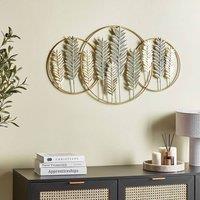 Wyld and Coco Zenith Fern Iron Wall Art - Handmade Gold and Green Modern Wall Decor