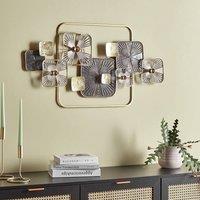 Wyld and Coco Multicolour Handcrafted Iron Wall Art with Gold Accents